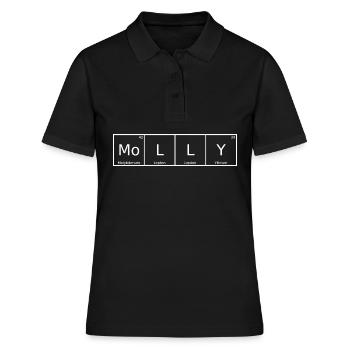 Molly Nom Prénom Chimie Éléments du tableau périodique - Polo Femme - noir - Devant - Ailine (174cm)