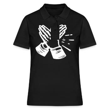 Hände Applaus Klatschen - Frauen Polo Shirt - Schwarz - Vorne - Ailine (174cm)