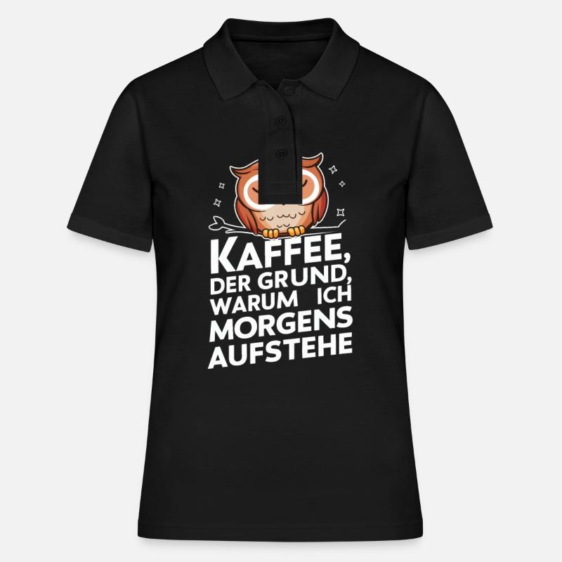 Nachteule Eule Eulen Vogel - Frauen Polo Shirt - Schwarz