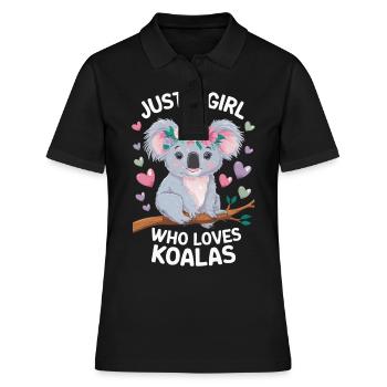 Koala Koala Koala Ours Koala Animal - Polo Femme - noir - Devant - Ailine (174cm)