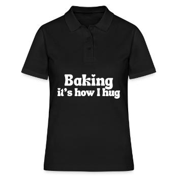 Pâtisserie – c’est comme ça que je fais un câlin | Drôle de dicton - Polo Femme - noir - Devant - Ailine (174cm)