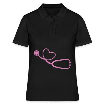 Médecin médecin médecin assistant médecin infirmier - Polo Femme - noir - Devant - Ailine (174cm)