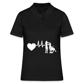 frises ciseaux coiffeur battement de coeur femme fille - Polo Femme - noir - Devant - Ailine (174cm)