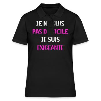 Pas difficile exigeante PNK WE - Polo Femme - noir - Devant - Ailine (174cm)