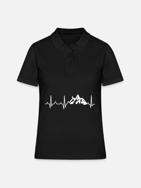 Montagne Randonnées cardiaques Montagnes Alpinisme Montagne - Polo Femme - noir
