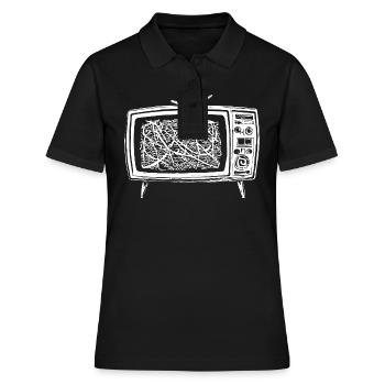 Retro Fernseher Störung - Frauen Polo Shirt - Schwarz - Vorne - Ailine (174cm)