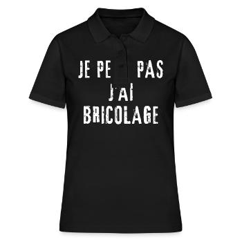 Ich kann nicht DIY - Frauen Polo Shirt - Schwarz - Vorne - Ailine (174cm)