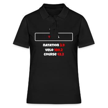 T shirt triathlon Distance XXL - Polo Femme - noir - Devant - Ailine (174cm)