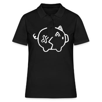 Tirelire argent cassé - Polo Femme - noir - Devant - Ailine (174cm)