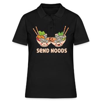 Envoyer des nouilles Pho Soup Kawaii Ramen - Polo Femme - noir - Devant - Ailine (174cm)