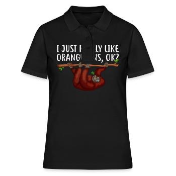 I Just Really Like Orangutans - Funny Orangutan - Women's Polo Shirt - black - Front - Ailine (174cm)
