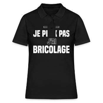 Ich kann nicht DIY - Frauen Polo Shirt - Schwarz - Vorne - Ailine (174cm)