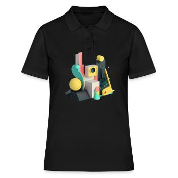 3D - Frauen Polo Shirt - Schwarz - Vorne - Ailine (174cm)