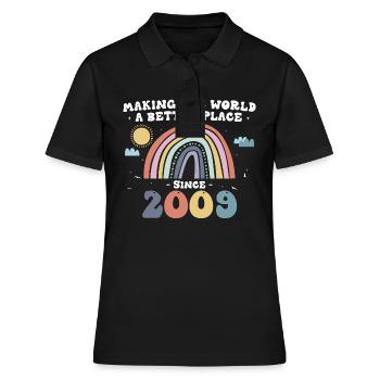 Making The World a Better Place Since 2009, 14th - Women's Polo Shirt - black - Front - Ailine (174cm)