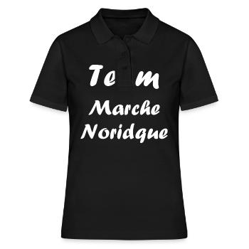 Randonné humour marche nordique - Polo Femme - noir - Devant - Ailine (174cm)