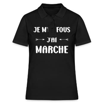Randonné humour marche nordique - Polo Femme - noir - Devant - Ailine (174cm)