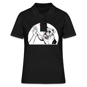 Englische Bulldogge - Frauen Polo Shirt - Schwarz - Vorne - Ailine (174cm)