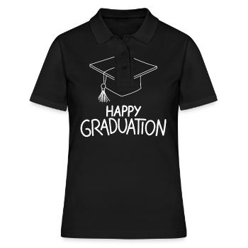 Graduation University Exam - Women's Polo Shirt - black - Front - Ailine (174cm)