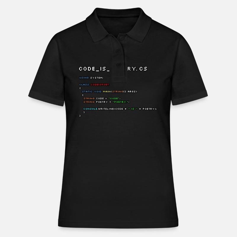 Code is poetry.cs - Women's Polo Shirt - black