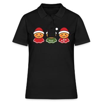 Gingerbread Man - Women's Polo Shirt - black - Front - Ailine (174cm)