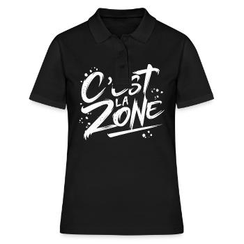 C'est la zone - Polo Femme - noir - Devant - Ailine (174cm)