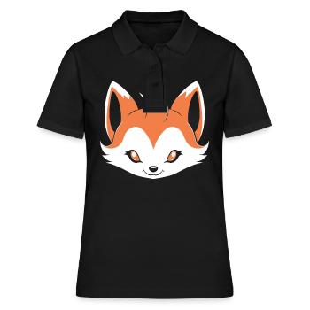 Kitsune Japanese Little Fox Humor - Women's Polo Shirt - black - Front - Ailine (174cm)
