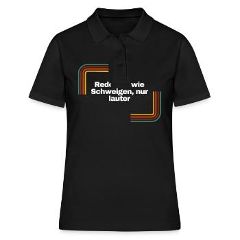 Reden ist wie Schweigen, nur lauter | Shirt - Frauen Polo Shirt - Schwarz - Vorne - Ailine (174cm)