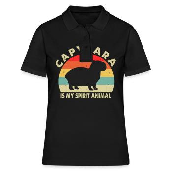 Capybara - Frauen Polo Shirt - Schwarz - Vorne - Ailine (174cm)