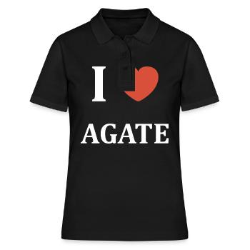 I love Agate - Polo Femme - noir - Devant - Ailine (174cm)