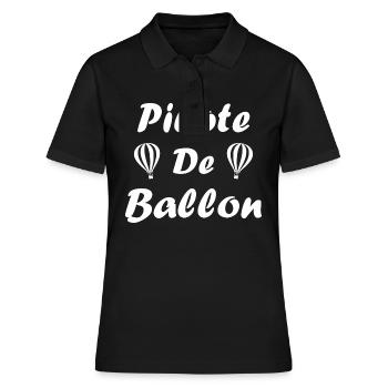 Humour Montgolfière - Polo Femme - noir - Devant - Ailine (174cm)