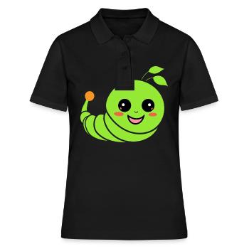 Raupen Insektenliebe Kleine Raupe - Frauen Polo Shirt - Schwarz - Vorne - Ailine (174cm)