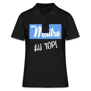 MAÎTRE. MAITRE. MERCI. MERCI MAÎTRE - Polo Femme - noir - Devant - Ailine (174cm)