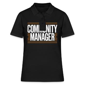 Community Manager - Polo Femme - noir - Devant - Ailine (174cm)