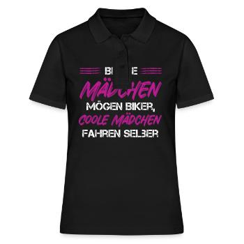 Brave Mädchen – Erobern die Straße - Frauen Polo Shirt - Schwarz - Vorne - Ailine (174cm)