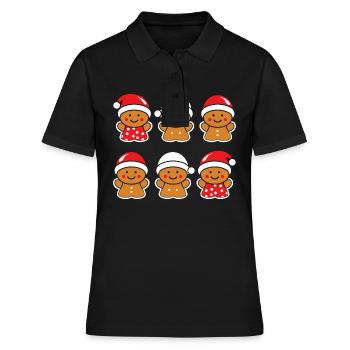 Gingerbread Man - Women's Polo Shirt - black - Front - Ailine (174cm)