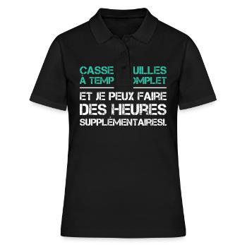 Vollzeit-Draufgänger - Frauen Polo Shirt - Schwarz - Vorne - Ailine (174cm)