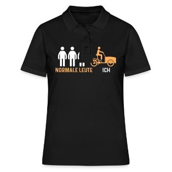 Fahrrad Lastenfahrrad Lastenrad - Frauen Polo Shirt - Schwarz - Vorne - Ailine (174cm)