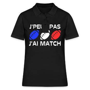 Teeshirt Rugby Comique J'ai match France - Polo Femme - noir - Devant - Ailine (174cm)