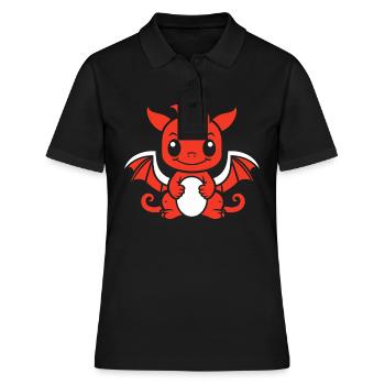 Baby Dragon - Women's Polo Shirt - black - Front - Ailine (174cm)