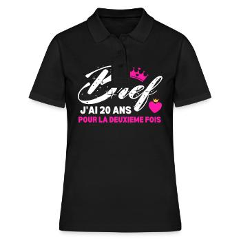Bref J'ai 20 Ans Pour La Deuxième Fois - Polo Femme - noir - Devant - Ailine (174cm)