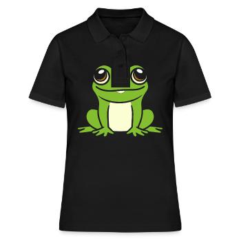 Kleiner Frosch - Frauen Polo Shirt - Schwarz - Vorne - Ailine (174cm)