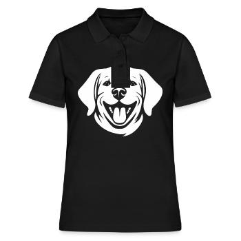 Petit chien humour labrador - Polo Femme - noir - Devant - Ailine (174cm)