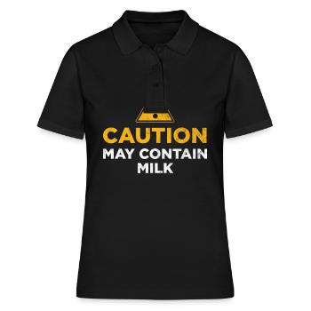 Kann Milch enthalten - Frauen Polo Shirt - Schwarz - Vorne - Ailine (174cm)