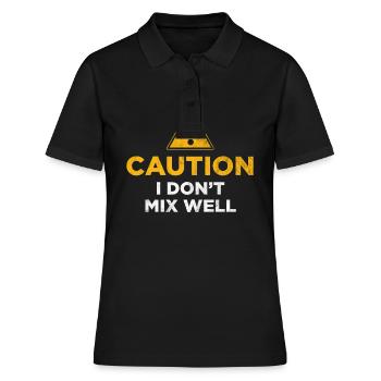 Achtung, ich mische nicht gut - Frauen Polo Shirt - Schwarz - Vorne - Ailine (174cm)