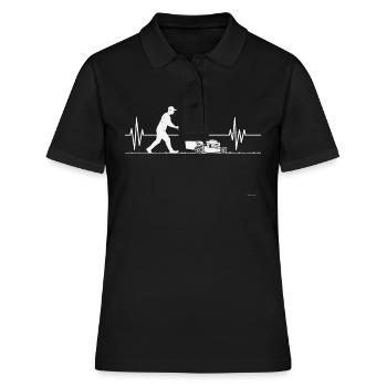 Tondeuse à gazon Heartbeat Herbe tondre jardinage - Polo Femme - noir - Devant - Ailine (174cm)
