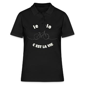 Radfahren ist Leben,Radfahren,Radfahrer,Radfahren - Frauen Polo Shirt - Schwarz - Vorne - Ailine (174cm)