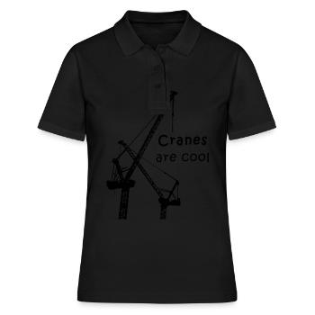 Kran - Kranführer - Kräne sind cool - Baustelle - Frauen Polo Shirt - Schwarz - Vorne - Ailine (174cm)