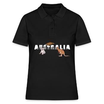 Australien Australische Tiere Känguru Koala Sydney - Frauen Polo Shirt - Schwarz - Vorne - Ailine (174cm)
