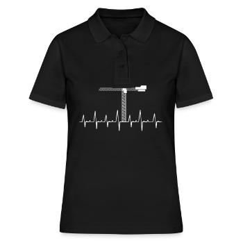 Kran Kräne Kranführer Baustelle Bagger Geschenk - Frauen Polo Shirt - Schwarz - Vorne - Ailine (174cm)