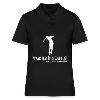 Golf Golfer Golfspieler Geschenk - Frauen Polo Shirt - Schwarz - Vorne - Ailine (174cm)